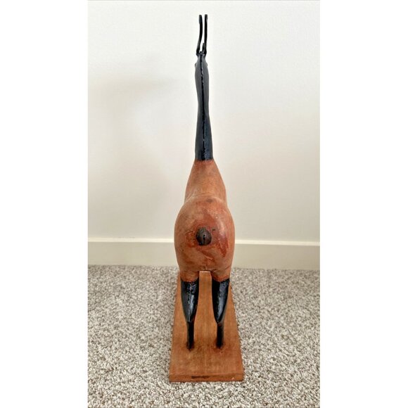 Vintage Reindeer Handmade Metal and Wood Primitive Art Sculpture 22" Home Decor - Picture 9 of 10